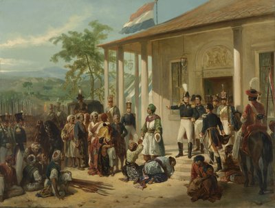 El arresto de Diepo Negoro por el Teniente General Barón De Kock, c.1830-35 de Nicholas Pieneman